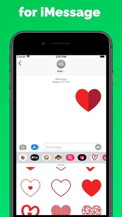 Love heart stickers & emoji