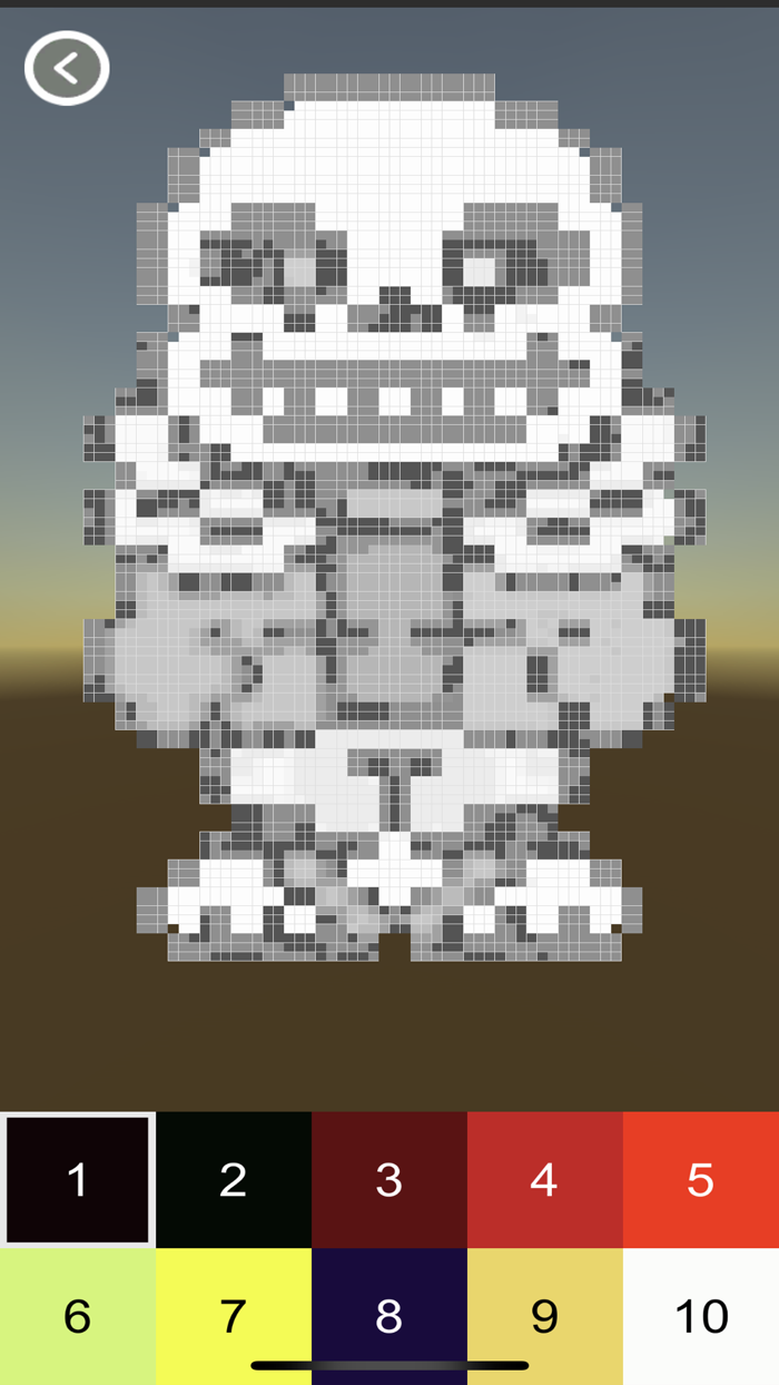 Undertale Sans Color by number