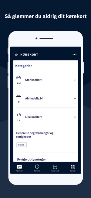 Korekort I App Store