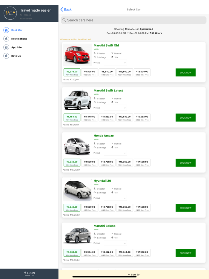 VCars - self drive car rental