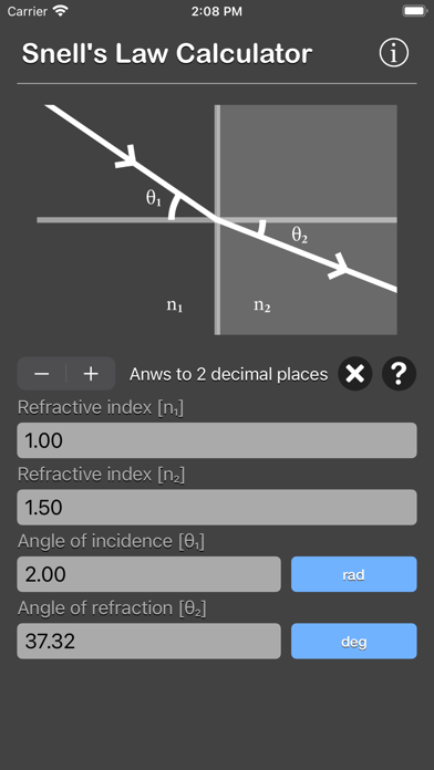 Snell Law Calculator screenshot 3