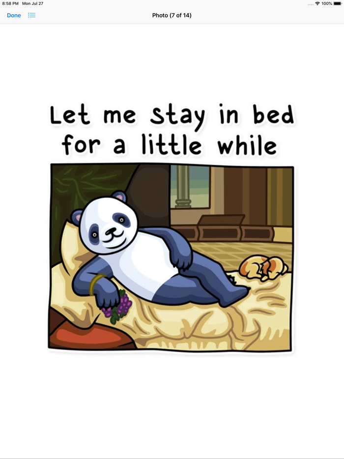 Fluffy Lazy Panda Stickers