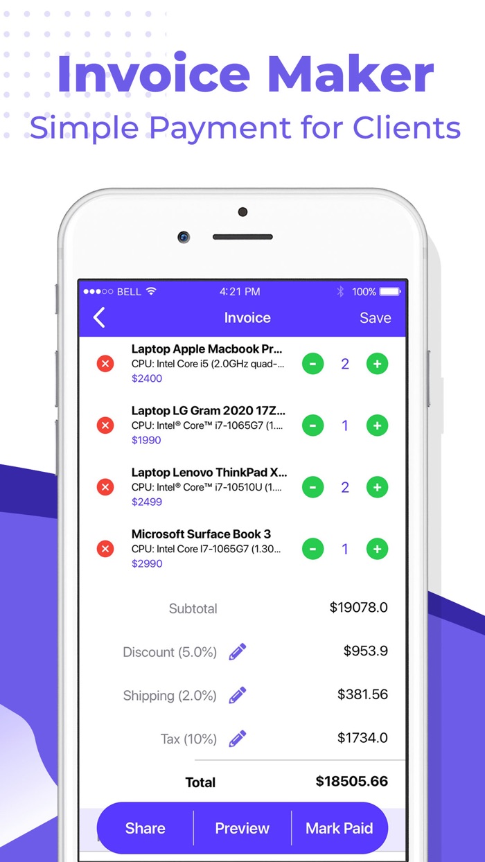 Invoice Maker, Simple Bills