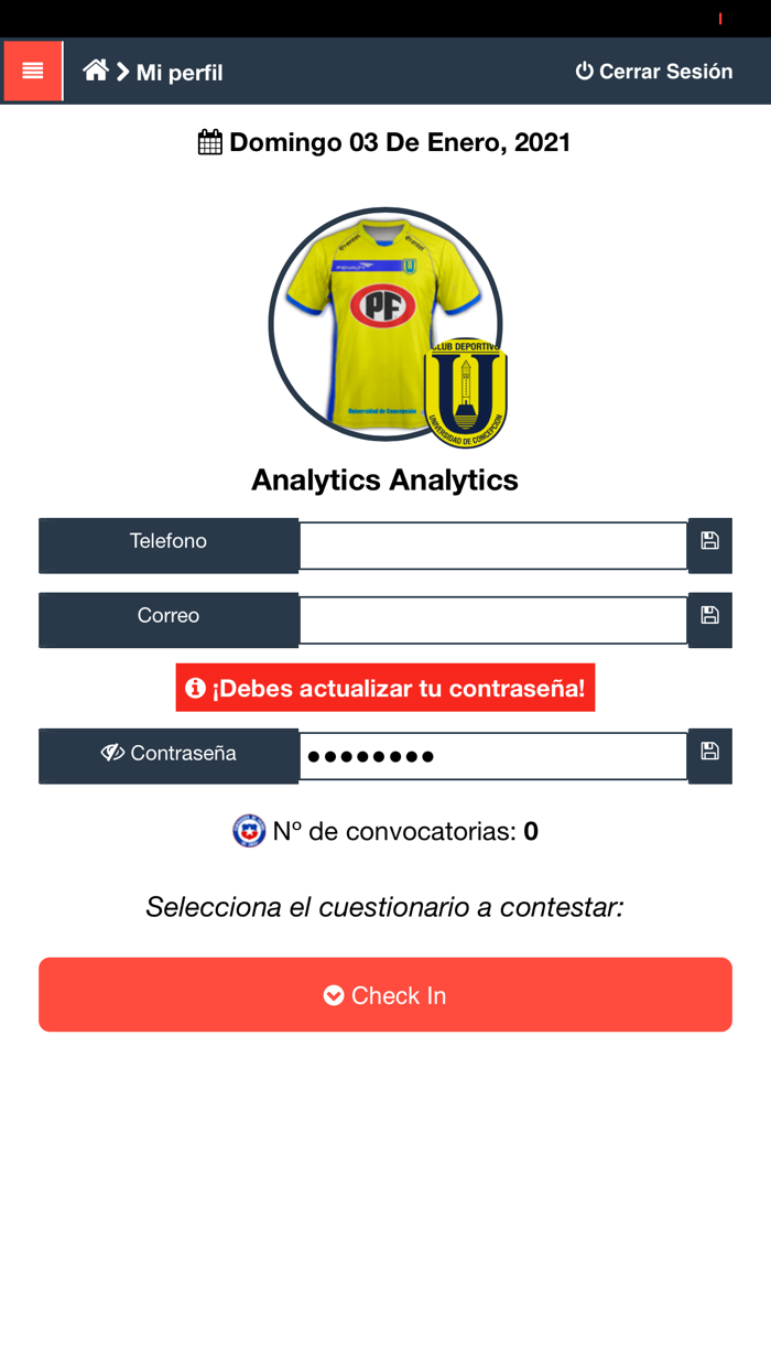 Portal Jugadores U. de Conce