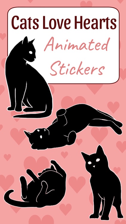 Cat Stickers: Cats Love Hearts