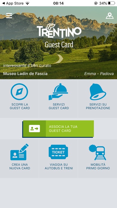 Screenshot of Trentino Guest Card2