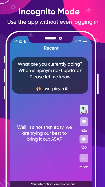 Spinym: Anonymous Q&A, Stories screenshot-8