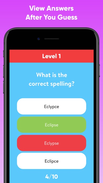 Spelling Test Quiz - Word Game screenshot 2