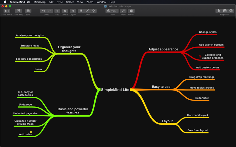 Скриншот из SimpleMind Lite