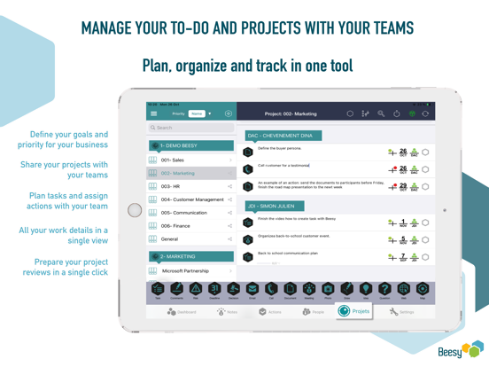 Beesy - Take meeting notes with automated To-Do list and Task / Project management screenshot