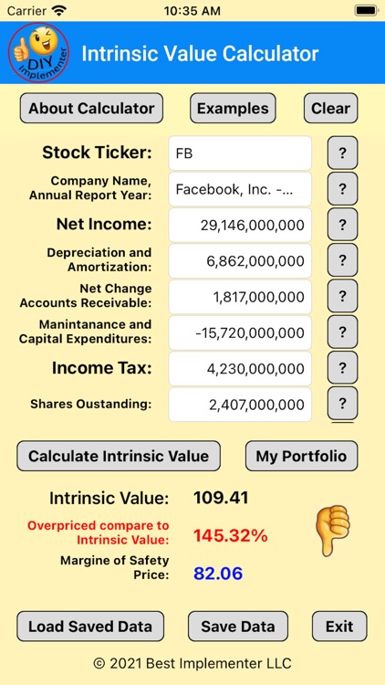 Intrinsic Value Calculator DIY screenshot-6