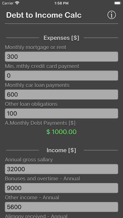 Debt 2 Income Calculator screenshot-6