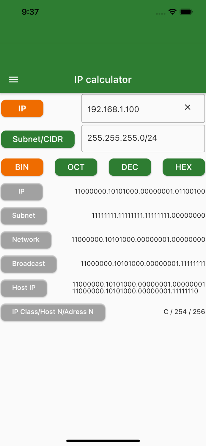 Easy Network calculator
