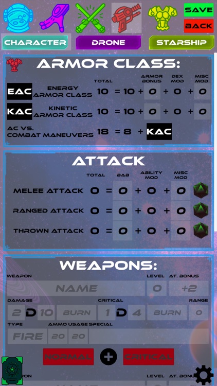 SF Character Sheet