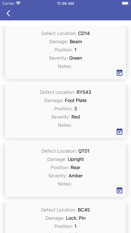 Racklog (Racking Defect Log)