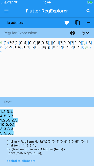 Flutter RegExplorer screenshot 2