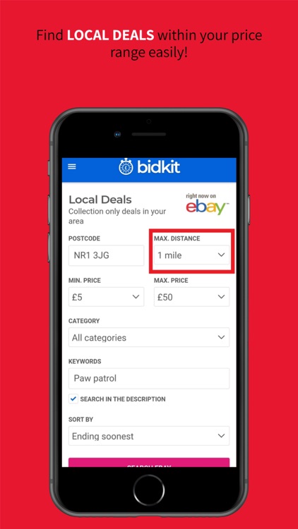 bidkit local ebay deals finder