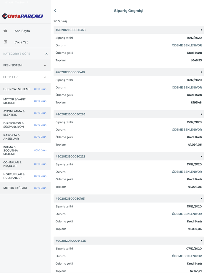 Usta Parçacı Oto Yedek Parça