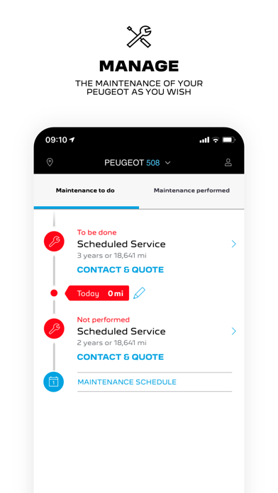 MYPEUGEOT APPのスクリーンショット3 MYPEUGEOT APPのスクリーンショット3