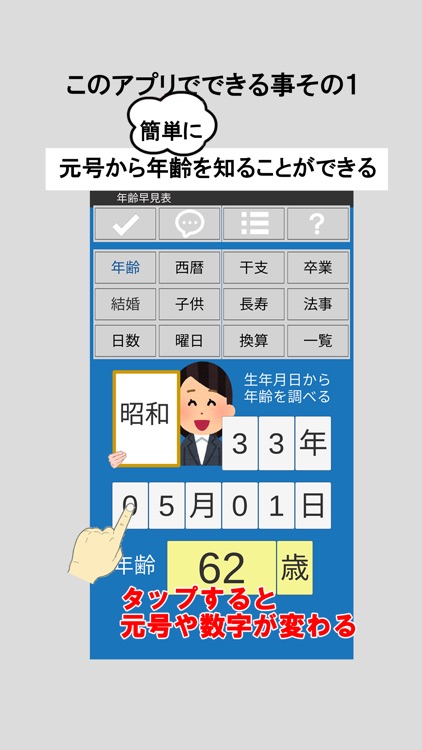 年齢早見表 生活に役立つ計算アプリ By Shuuichi Watanabe