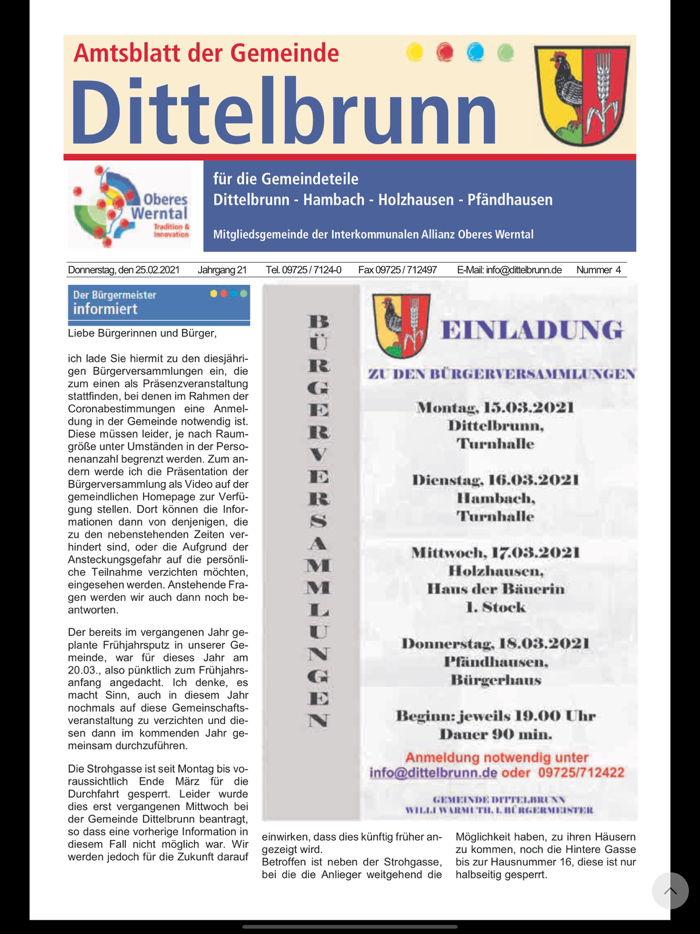 Amtsblatt Gemeinde Dittelbrunn