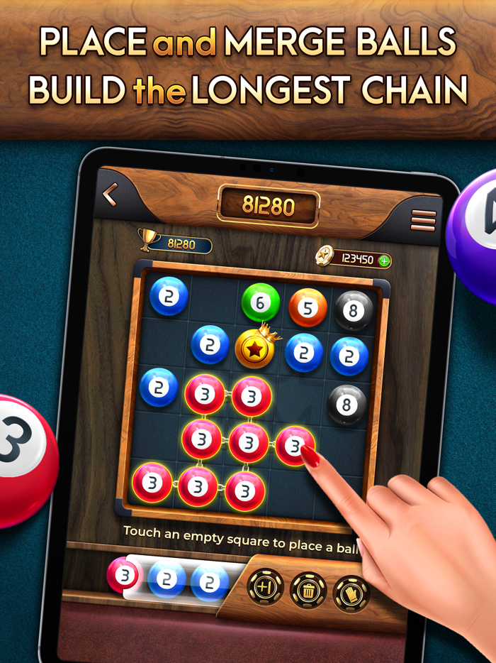 Pooldom Merge 3 Balls Number