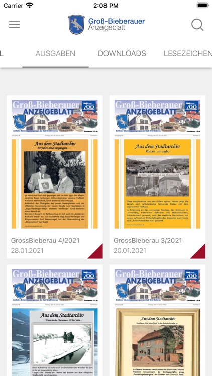 Groß-Bieberauer Anzeigeblatt