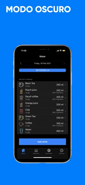 Obrázek 8 Recordatorio para Beber Agua iphone