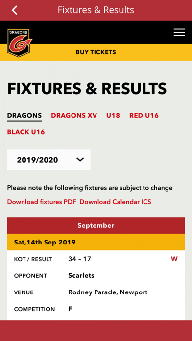Dragons Rugby screenshot 4