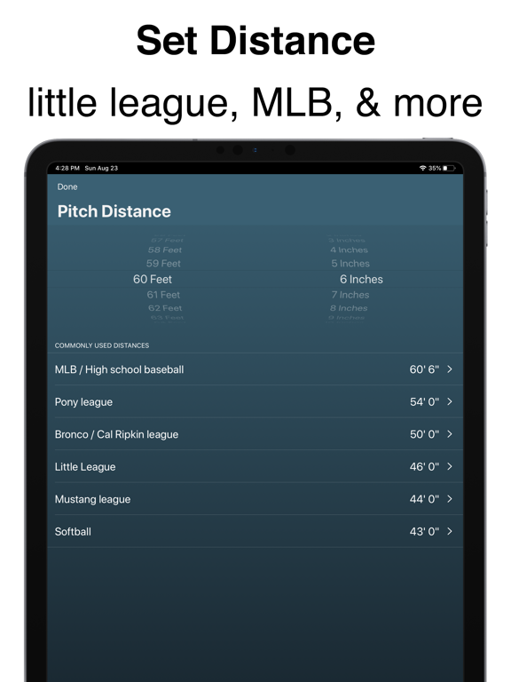 Pitch Counter + Speed Calculator – For Baseball & Softball screenshot