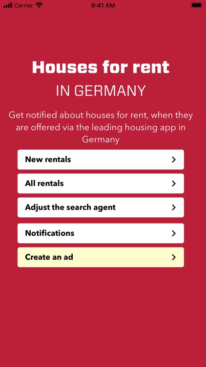 Housing rentals in Germany