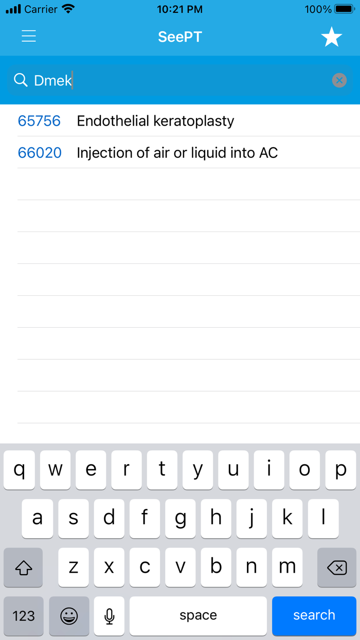 SeePT Ophthalmology CPT Coding