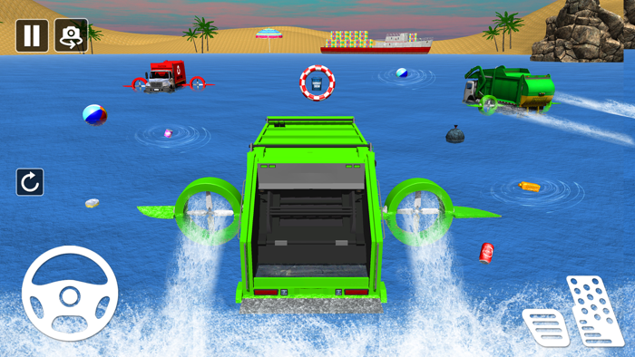 محاكاة شاحنة القمامة المحيط