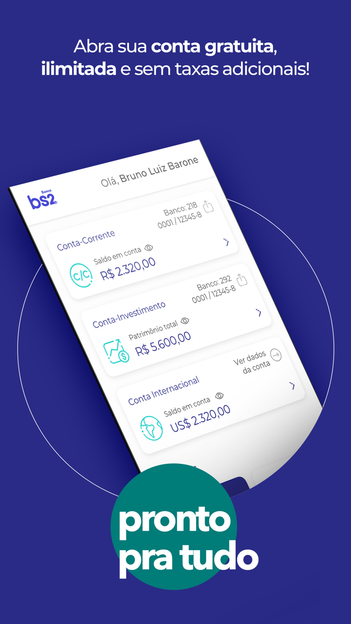 BS2 Pix, Cartão e Finanças