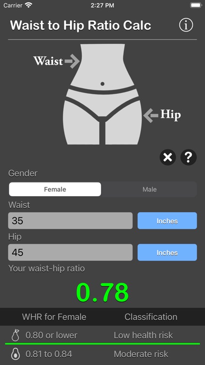 Waist to hip ratio calculator