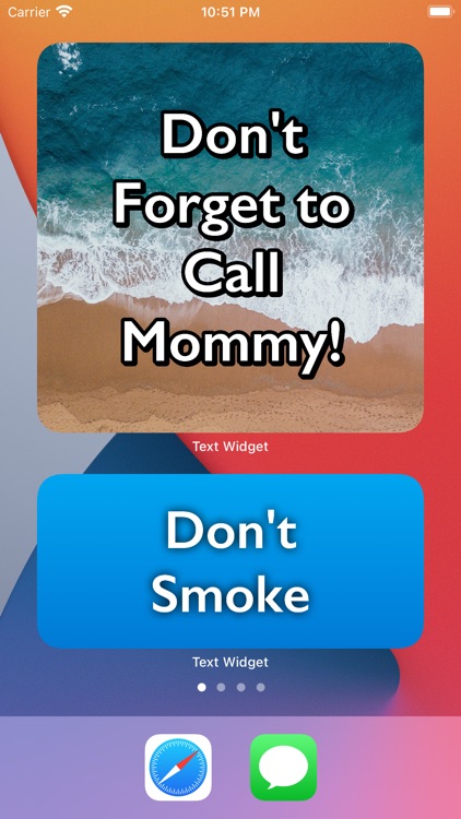 Text Widget on Home Screen