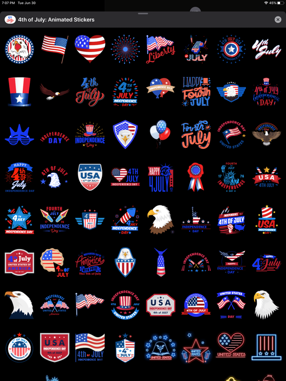 4th of July: Animated Stickers screenshot 3