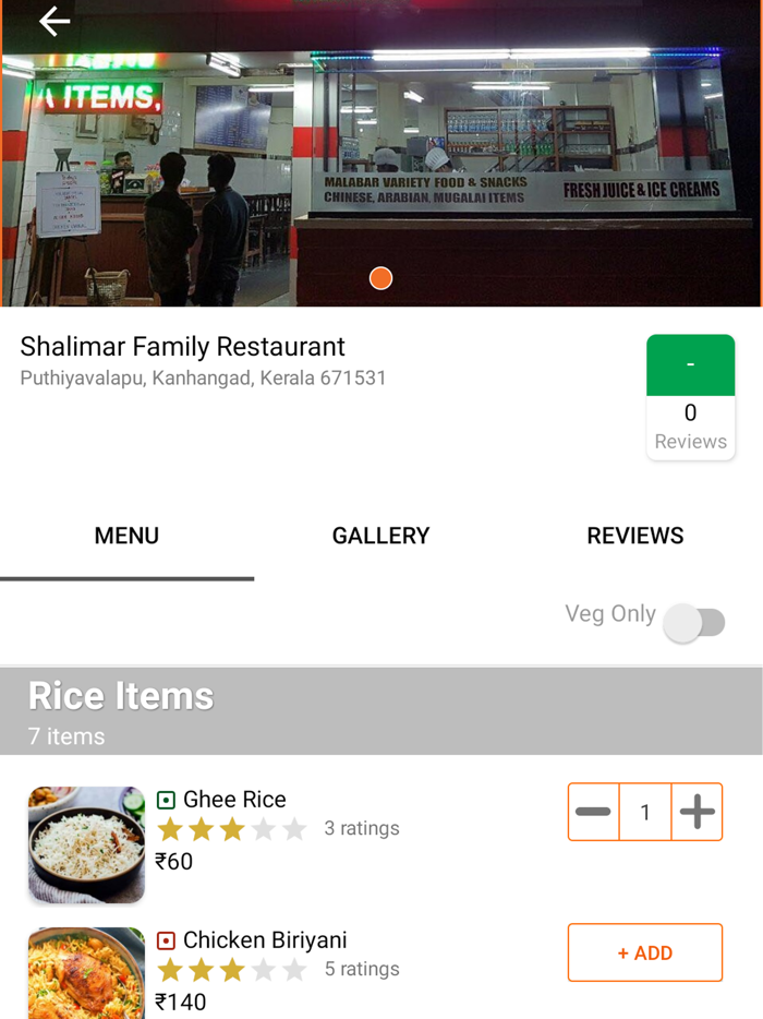 Sprinkle Food Delivery App