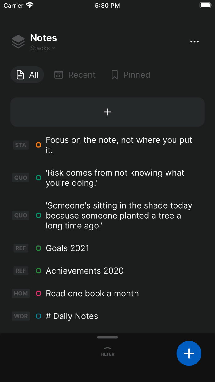 Stack Note-Taking
