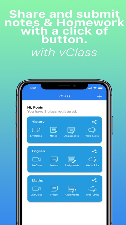 vClass: Live teaching platform