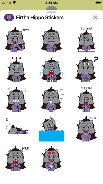 Firtha Hippo Stickers