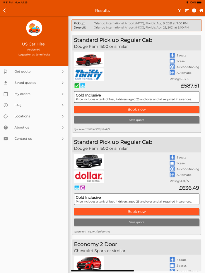 US Car Hire - USA Car Rentals