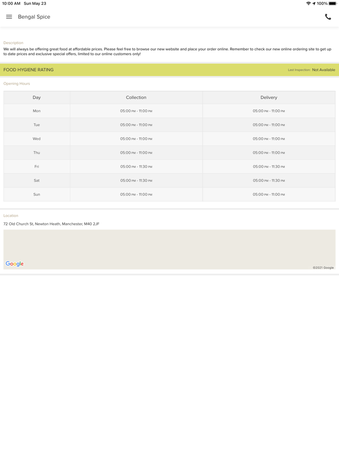 Bengal Spice Machester