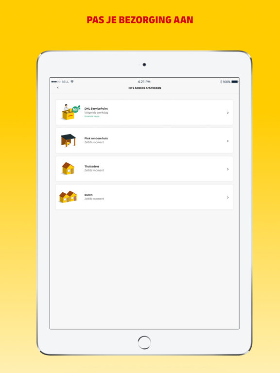 Mijn DHL iPad app afbeelding 4