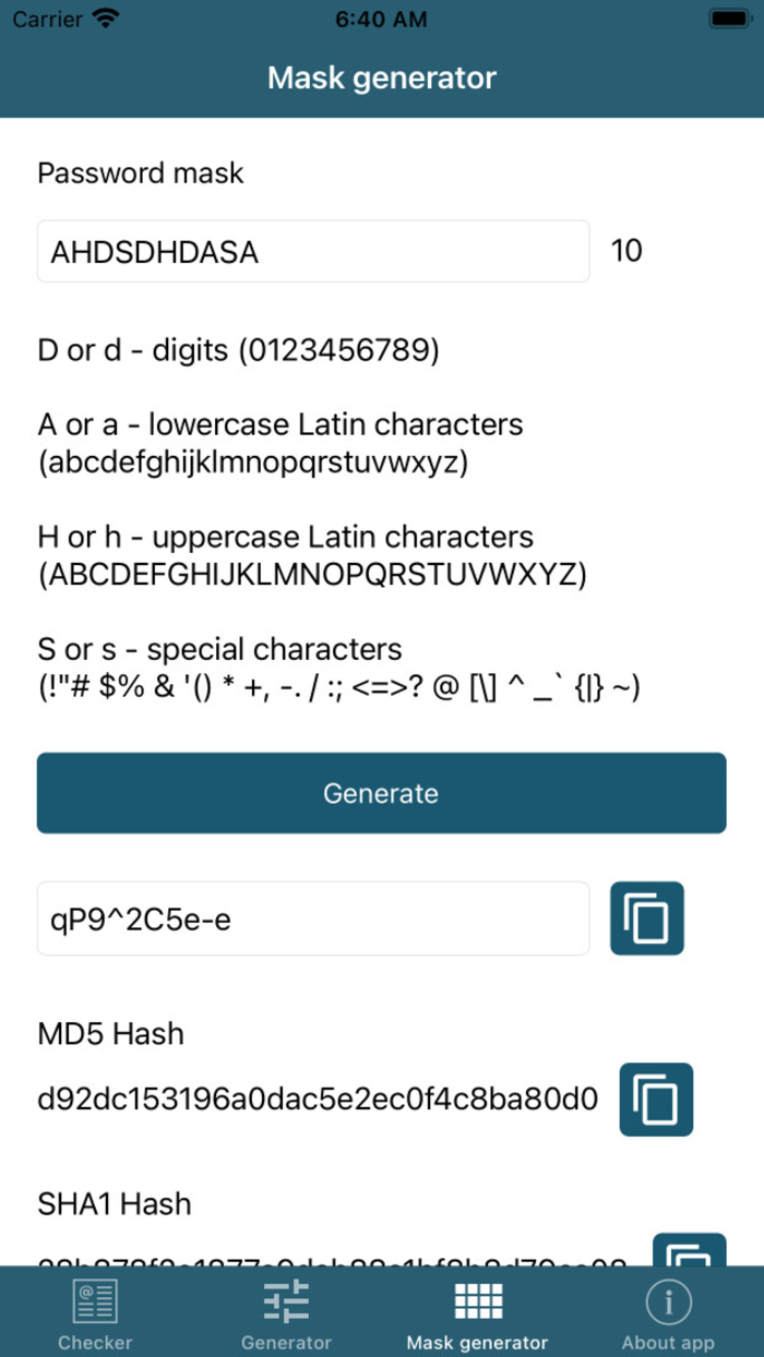 Password checker, generator