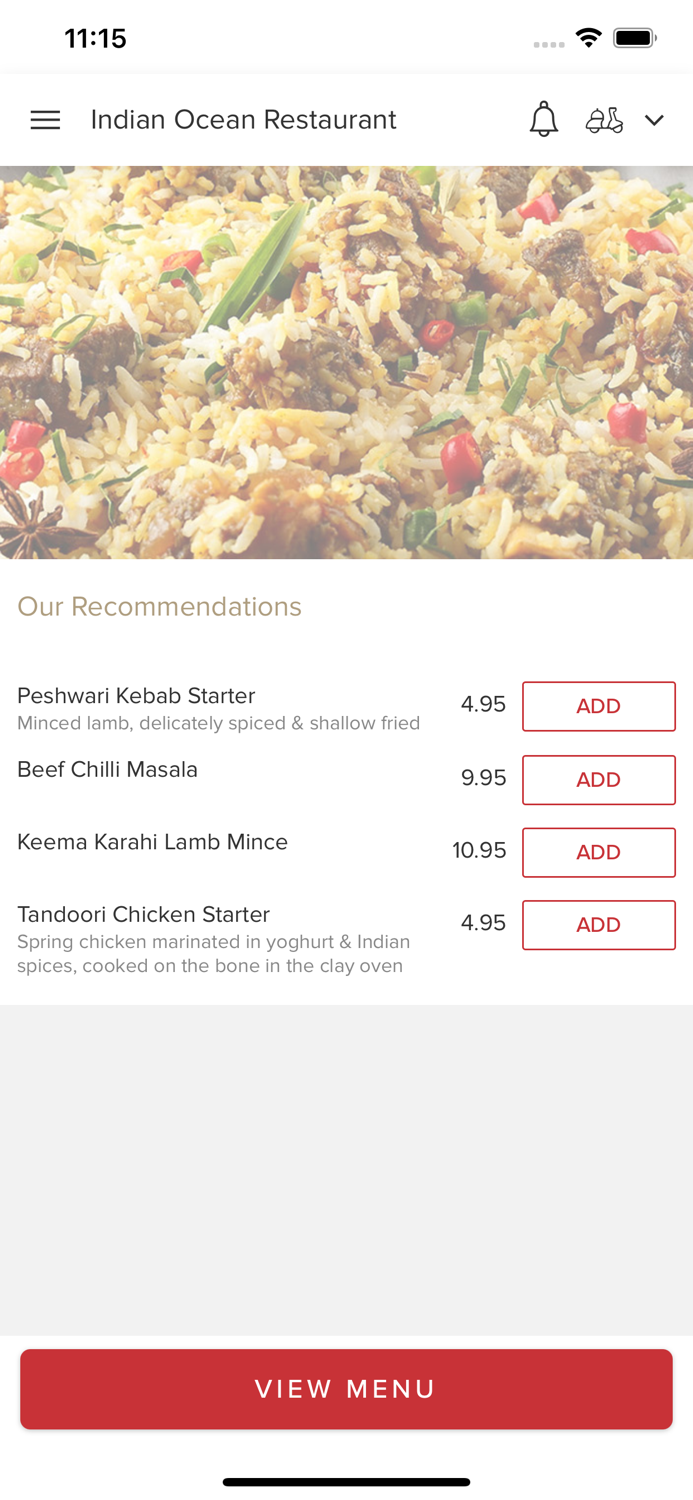 Indian Ocean Restaurant.