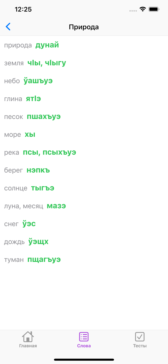 Словарик по бжедугскому