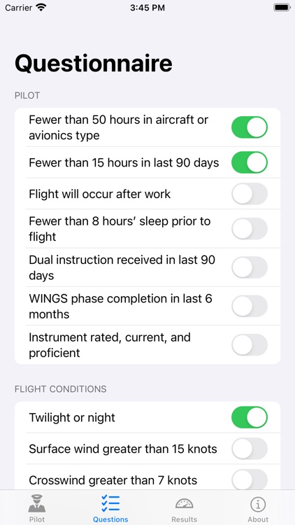 Flight Assessment of Risk Tool