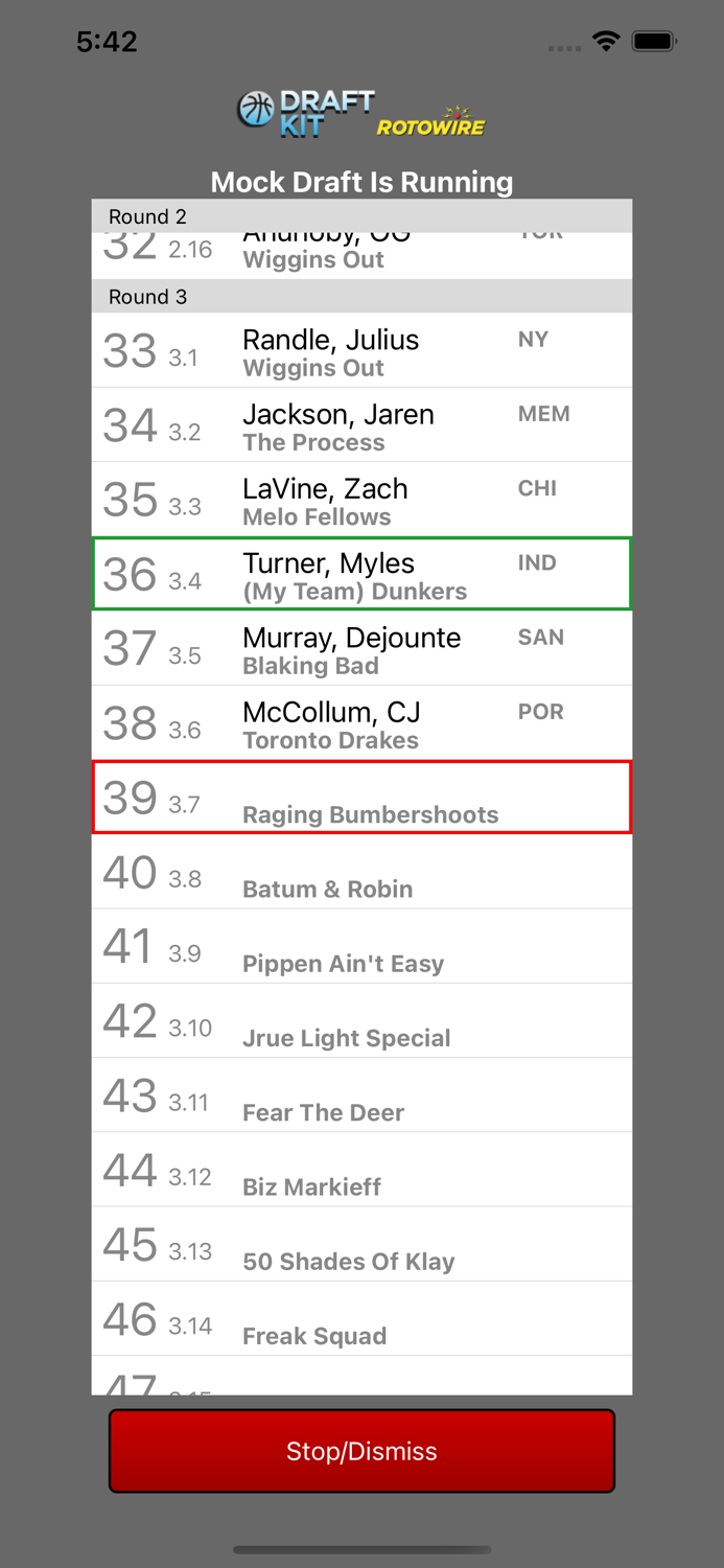 Fantasy Basketball Draft 21