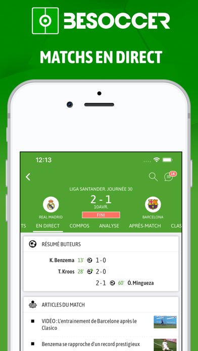 BeSoccer Livescore les résultats de football de la journée en direct